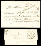 Saint-Maur : 2 lettres avec double cursive "60 St Maur Vincennes" (1826 - ind 16) et cursive "60 St Maur" (1838 _ au verso - ind 16). TB