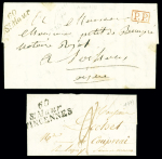 2 lettres : double cursive "60 St Maur Vincennes" (1829 - ind 16) et "60 St Maur" (1838 - ind 16). TB