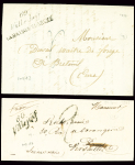 2 lettres double cursive "60 Villejuif La Maison Blanche" (1832 - ind 18) et cursive "60 Villejuif" (1839 - ind 17). TB