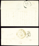 2 lettres double cursive "60 Villejuif La Maison Blanche" (1832 - ind 18) et cursive "60 Villejuif" (1839 - ind 17). TB