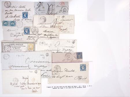 11 plis dont Villecresnes, Villiers-s-Marne, Sucy-en-Brie, cursive "60 Champigny" (1838) + boire rurale "S" de Sucy. TB