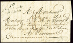 Lettre avec double cursive "10 Ste Colombe Quillan" (1828 - ind 19), adressée au gouverneur de Vincennes. TB