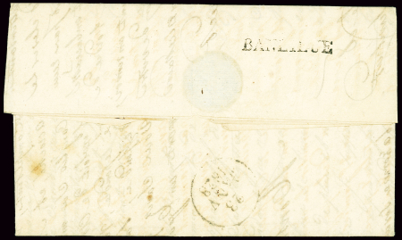 Lettre avec double cursive "10 Ste Colombe Quillan" (1828 - ind 19), adressée au gouverneur de Vincennes. TB