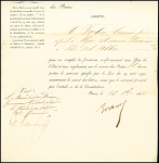 Empire français - Commission de receveur des postes (1865). TB