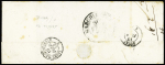 2 lettres dont n°4 OBL PC 85 + cursive '57 Aniche" + T15 Douai sur lettre. TB