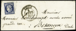 3 lettres : n°4 OBL PC 1727 + T13 Lille (1852), n°4 en paire OBL PC 1727 + T15 Lille (1852) et n°9, 10c bistre en paire OBL PC 1727 + T15 (1853). TB