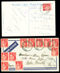 2 lettres dont n°43, 10c bistre, 2 pièces OBL GC 3422 + T17 Solesmes (juin 71) + "OR" de Saulzoir sur lettre. TB