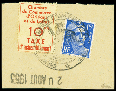 N°3 10f rouge-brique sur jaune en combinaison avec