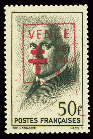 VENCE N°22 50f, neuf **, TTB. Signé Scheller