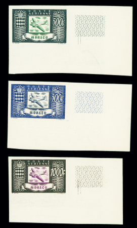 POSTE AERIENNE N°42/44, non dentelé en coin de feuille