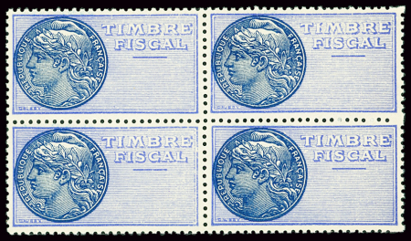 Timbre fiscal n°37b variété sans impression de la valeur,
