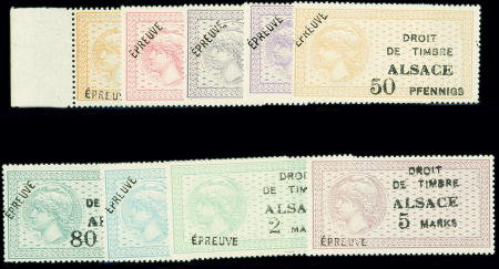 Fiscaux d'Alsace-Lorraine n°171 à 179, série complète