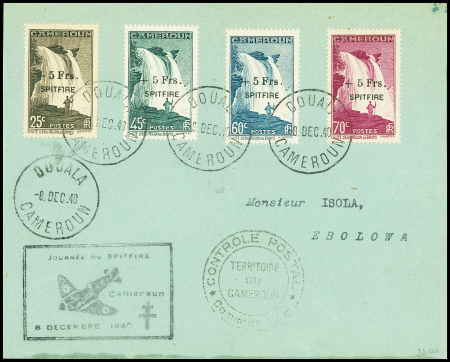 N°236 à 239 Spitfire sur enveloppe pour Ebolowa avec