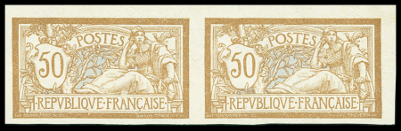 N°120a 50c brun et gris en paire non dentelée, neuf