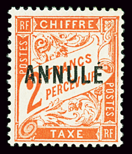 TAXE N°41-CI 1 2f rouge-orange, surch. ANNULE, neuf