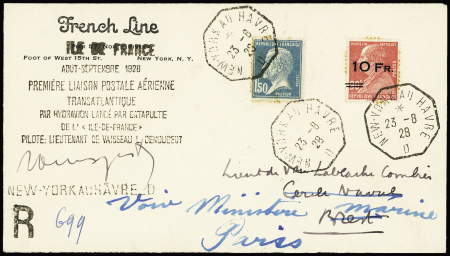 N°3 10F sur 90c rouge + Poste n°181 obl. càd New-York