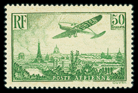 N°14 50f vert-jaune, neuf **, TTB