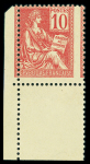 N°116 10c. rouge, variété piquage à cheval, neuf