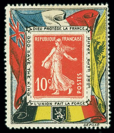 N°135 10c. rouge, Porte Timbre "Dieu protège la France"