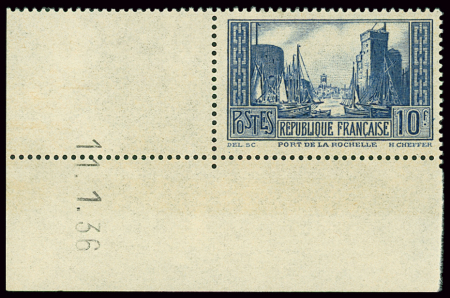 N°261 10f La Rochelle,  cdf 11.1.36, neuf quasi **,