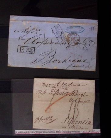 Classeur bleu de lettres d'Alsace-Lorraine et d'Allemagne