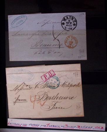 Classeur bleu de lettres d'Alsace-Lorraine et d'Allemagne