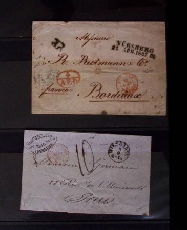 Classeur bleu de lettres d'Alsace-Lorraine et d'Allemagne