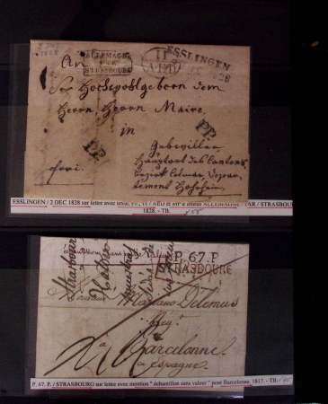 Classeur bleu de lettres d'Alsace-Lorraine et d'Allemagne