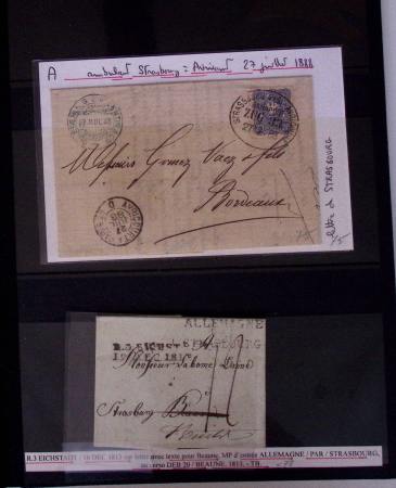Classeur bleu de lettres d'Alsace-Lorraine et d'Allemagne