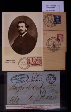 Classeur bleu de lettres d'Alsace-Lorraine et d'Allemagne