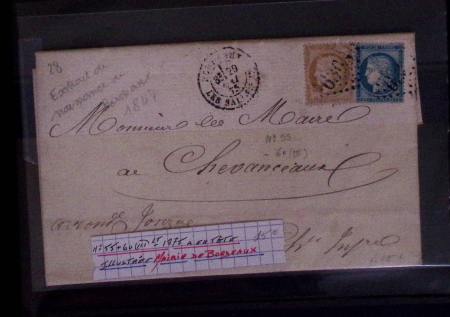 Classeur bleu de lettres d'Alsace-Lorraine et d'Allemagne