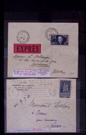 Classeur bleu : lettres de GREVE dont 1953 (Orléans