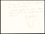 Lettre (texte manuscrit seulement) de 1853 datée du Camp de Satory signée par le général commandant le camp. TB