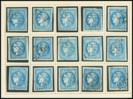 N°45C 20c Bordeaux, reconstitution du bloc de report