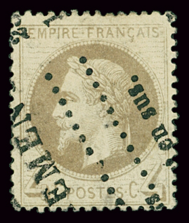 N°27A 4c gris Type I, obl. typographique des journaux,