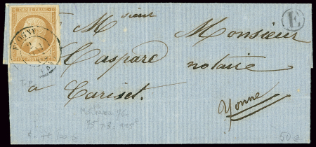 N°13 10c bistre (petite fente) oblitéré directement