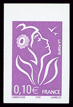 N°3732b 0.10 € violet rouge, Marianne Lamouche, non