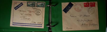 Album Safe format FDC contenant 76 plis majorité poste navale 1939 - 45 dont CAD Marseille-naval (1939), bureau n°24 (Casablanca 1939) + griffe "SM redoutable", CAD hex "Cuirassé Paris" (1927), croiseur Algérie (1939), c