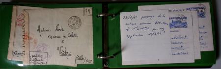Album Safe format FDC contenant 76 plis majorité poste navale 1939 - 45 dont CAD Marseille-naval (1939), bureau n°24 (Casablanca 1939) + griffe "SM redoutable", CAD hex "Cuirassé Paris" (1927), croiseur Algérie (1939), c