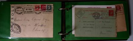 Album Safe format FDC contenant 76 plis majorité poste navale 1939 - 45 dont CAD Marseille-naval (1939), bureau n°24 (Casablanca 1939) + griffe "SM redoutable", CAD hex "Cuirassé Paris" (1927), croiseur Algérie (1939), c