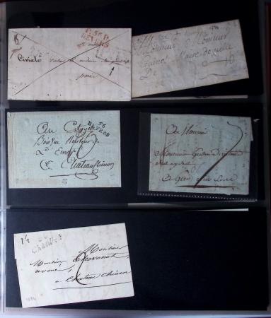 Album Safe rouge contenant 144 plis avec marques postales de la Nièvre dont P 56 P St Pierre le Moutier, cursives, CAD types 12 à 15 etc