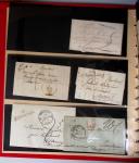 Album Safe rouge contenant 144 plis avec marques postales de la Nièvre dont P 56 P St Pierre le Moutier, cursives, CAD types 12 à 15 etc