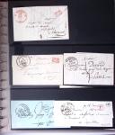 Album Safe rouge contenant 144 plis avec marques postales de la Nièvre dont P 56 P St Pierre le Moutier, cursives, CAD types 12 à 15 etc