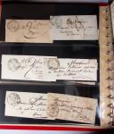 Album Safe rouge contenant 144 plis avec marques postales de la Nièvre dont P 56 P St Pierre le Moutier, cursives, CAD types 12 à 15 etc