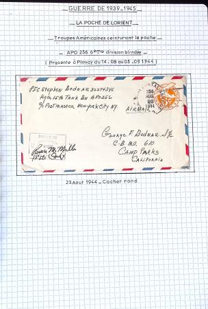 13 lettres de la poche de Lorient dont griffe "acheminable" et 2 messages Croix-Rouge