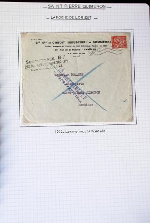 13 lettres de la poche de Lorient dont griffe "acheminable" et 2 messages Croix-Rouge