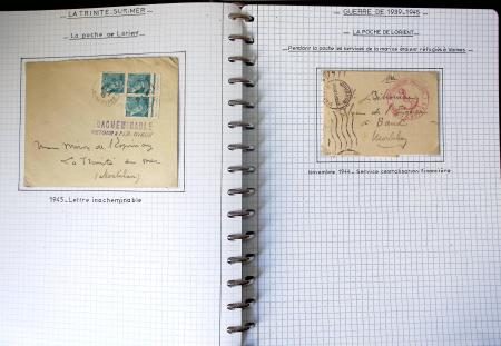 13 lettres de la poche de Lorient dont griffe "acheminable" et 2 messages Croix-Rouge