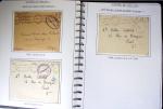 Album de 81 plis de la guerre 1939 - 1945 dans le Morbihan dont une lettre de Vannes avec recommandation d'office pour le Maréchal Pétain, 9 hopitaux, ecole pilotage 21 de Vannes repliée ensuite à Bruges (Basses-Pyrénées