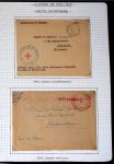 Album de 81 plis de la guerre 1939 - 1945 dans le Morbihan dont une lettre de Vannes avec recommandation d'office pour le Maréchal Pétain, 9 hopitaux, ecole pilotage 21 de Vannes repliée ensuite à Bruges (Basses-Pyrénées