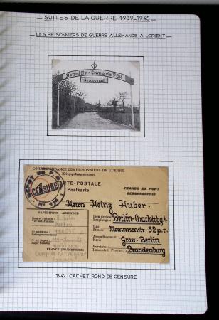 Album de 81 plis de la guerre 1939 - 1945 dans le Morbihan dont une lettre de Vannes avec recommandation d'office pour le Maréchal Pétain, 9 hopitaux, ecole pilotage 21 de Vannes repliée ensuite à Bruges (Basses-Pyrénées